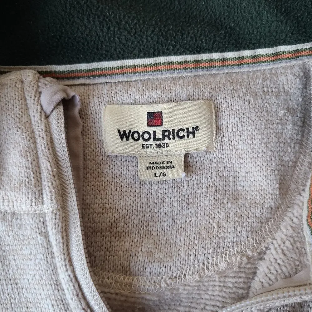 Woolrich Quater Zip Men's Pullover Sweater Size L